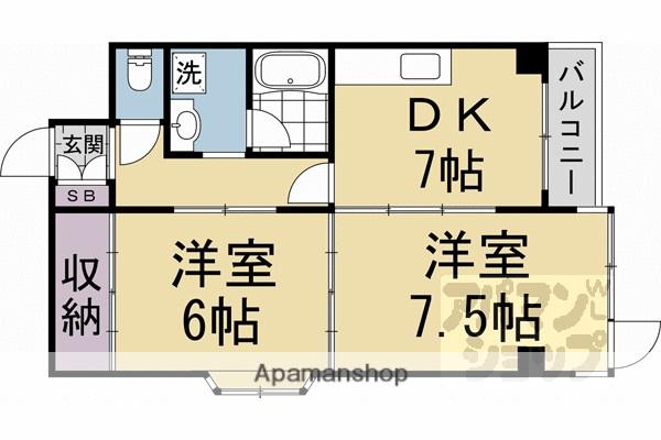 エントピア嵐山(2DK/3階)の間取り写真