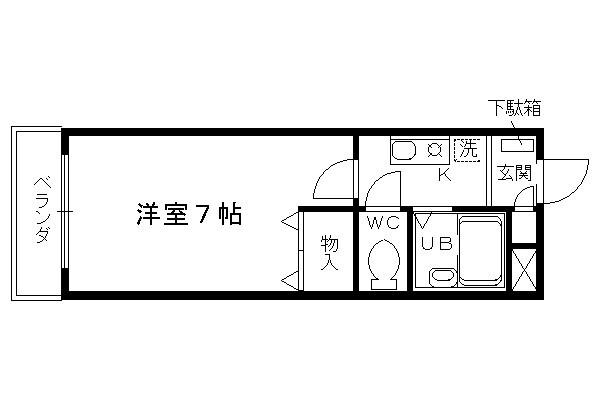 メゾンハウスIII(1K/2階)の間取り写真