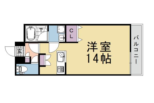 シャルレ11番館(1K/3階)の間取り写真