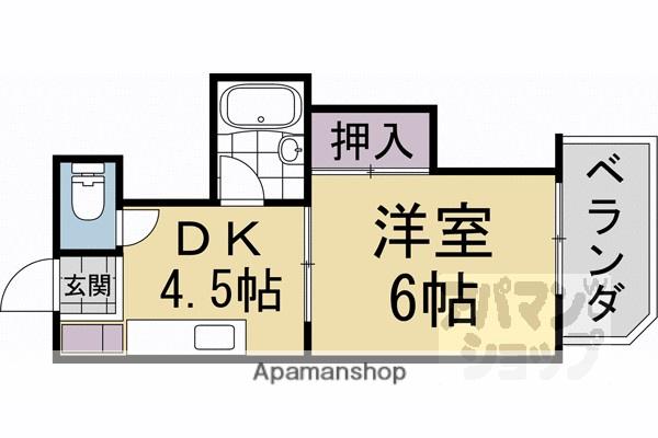 梅津シャトープレザンス(1DK/2階)の間取り写真