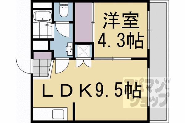プレジール桂(1LDK/2階)の間取り写真