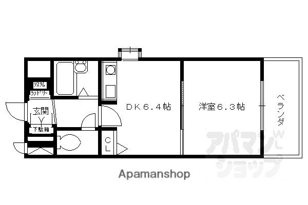 デリード&サンヴェール桂川東(1DK/2階)の間取り写真