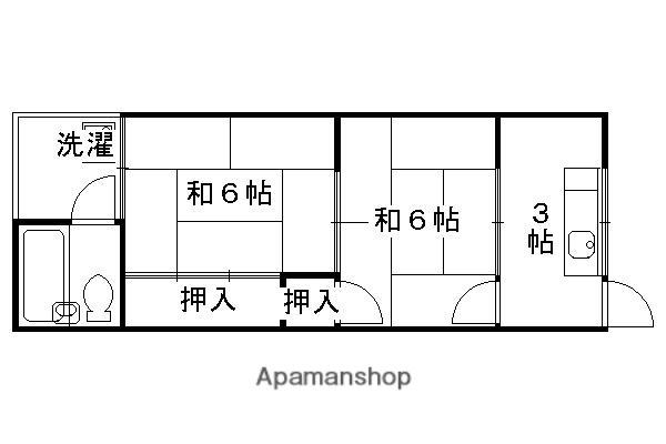 御陵ハイツ(2K/1階)の間取り写真