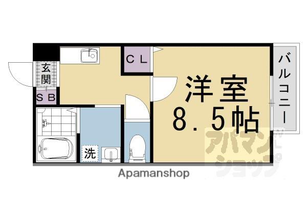 アーバンポイント・桂(1K/2階)の間取り写真