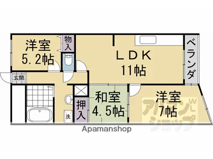 メゾン河忠(3LDK/1階)の間取り写真