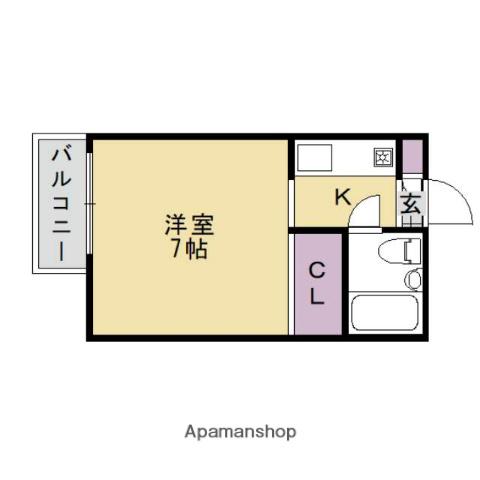 ロイヤルハイツナカムラ(ワンルーム/1階)の間取り写真
