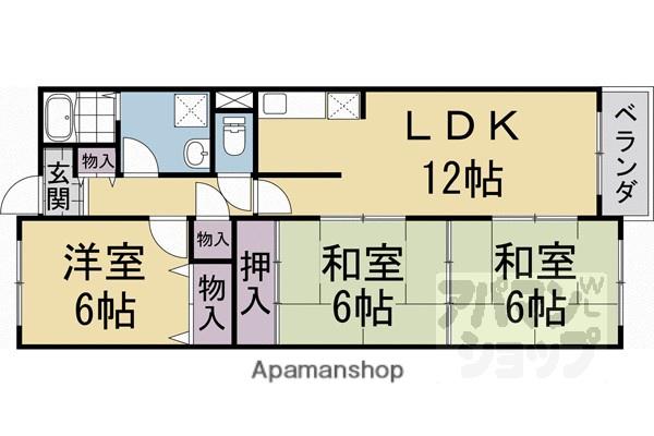 ヴェルデ三番館(3LDK/3階)の間取り写真
