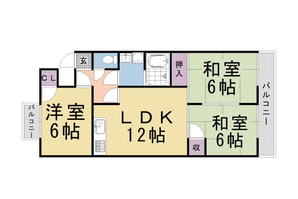 シベール桂泉(3LDK/5階)の間取り写真