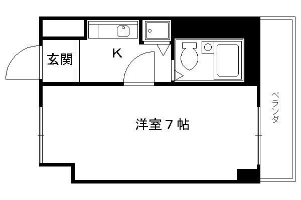 ジョイテル西院(1K/9階)の間取り写真
