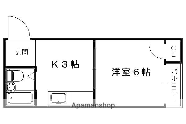 山ノ内大町マンション(1K/2階)の間取り写真