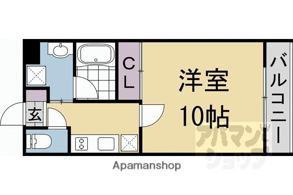 桂徳大寺北町マンション(1K/4階)の間取り写真