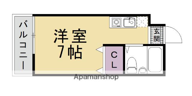 フラッツ太秦(ワンルーム/3階)の間取り写真