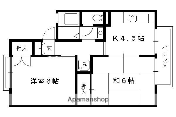セジュール堂ノ前(2DK/2階)の間取り写真