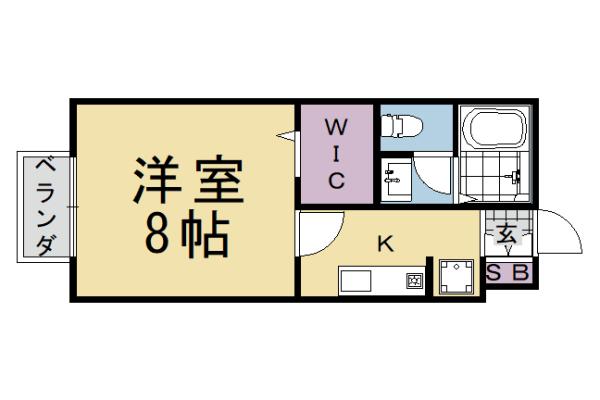 メゾン桂(1K/1階)の間取り写真