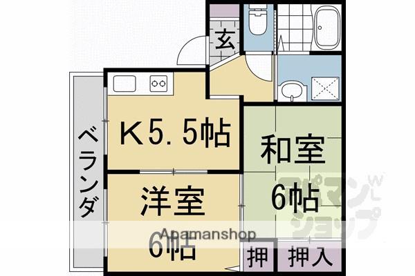 コーポ比恵(2K/2階)の間取り写真