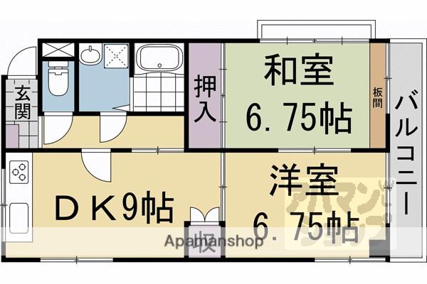 ブリンダルダイキ(2DK/2階)の間取り写真
