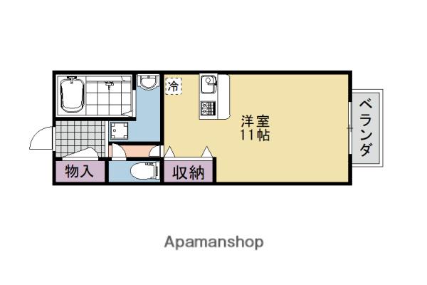 アムール西桂(1K/1階)の間取り写真