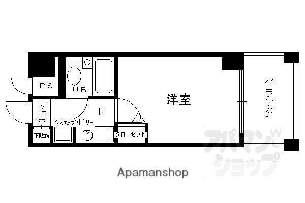 DETOM-1 京都外大南(1K/8階)の間取り写真