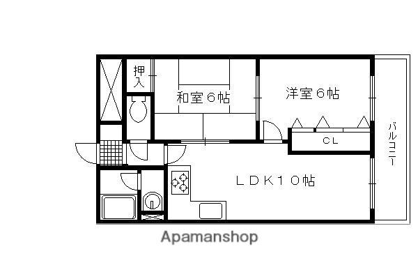 グレイパレスロックI(2LDK/2階)の間取り写真