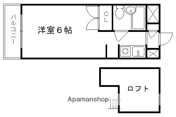 第46長栄MKフレグランス桂(1K/2階)の間取り写真