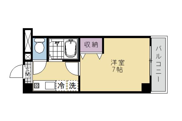 コモド清水(1K/2階)の間取り写真