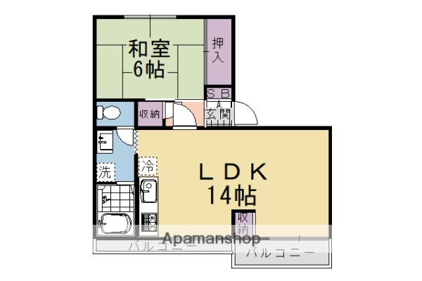 タウニィ松尾(1LDK/2階)の間取り写真