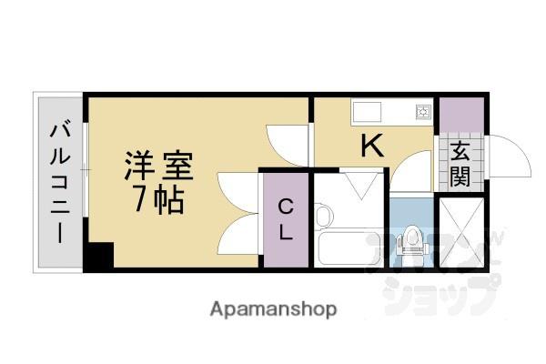 第7レジデンス春田(1K/1階)の間取り写真