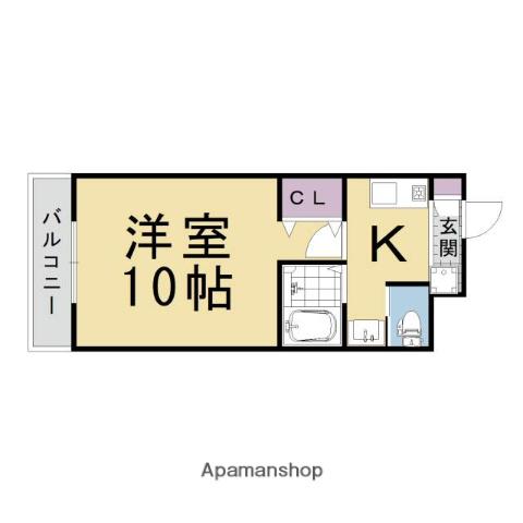 アルカディア彩貴(1K/1階)の間取り写真