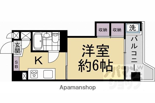京都四条グランドハイツ(1K/8階)の間取り写真