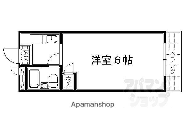 コーポ太秦(1K/3階)の間取り写真