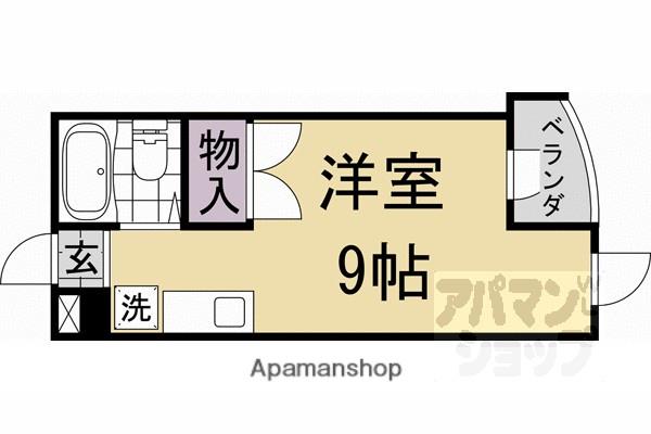 レジェンド西向日(1K/3階)の間取り写真