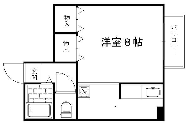 ハウス6(1K/2階)の間取り写真
