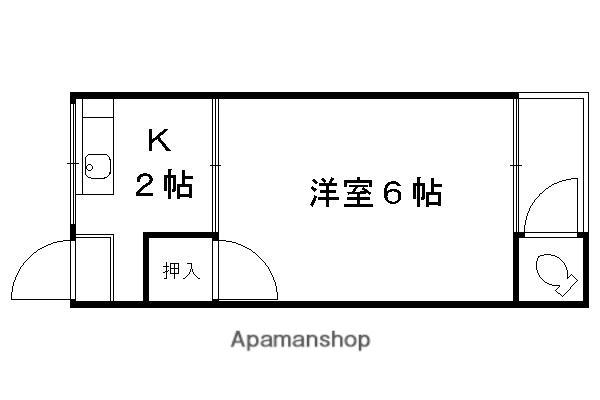山口ハイツ(1K/2階)の間取り写真