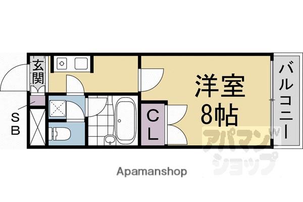 カーサ・ヴェルディー(1K/2階)の間取り写真