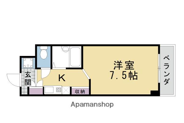 アーバンカーム桂(1K/2階)の間取り写真