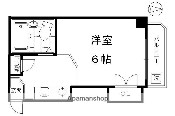 グラシィオ中久世(ワンルーム/3階)の間取り写真