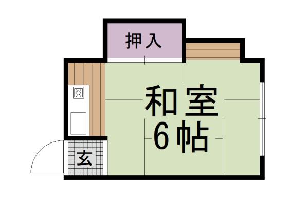 オカモクグランドハイツ(1K/2階)の間取り写真