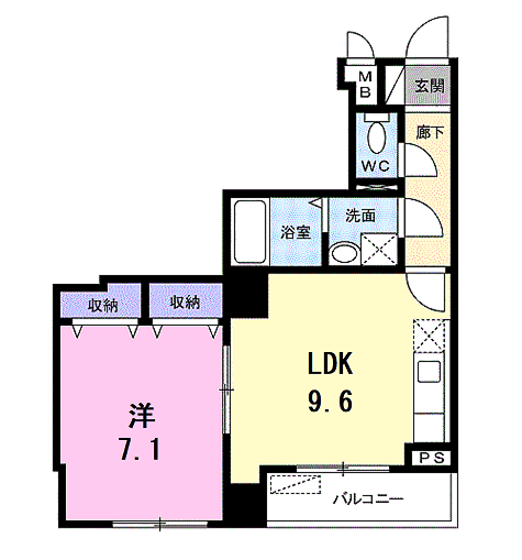 ベル・アビタシオン(1LDK/1階)の間取り写真