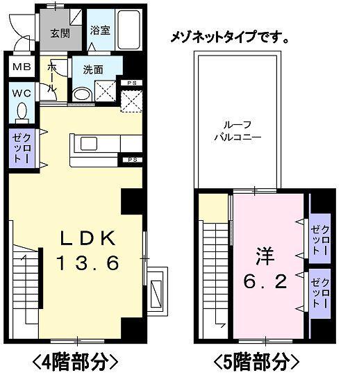 ベル・アビタシオン(1LDK/4階)の間取り写真