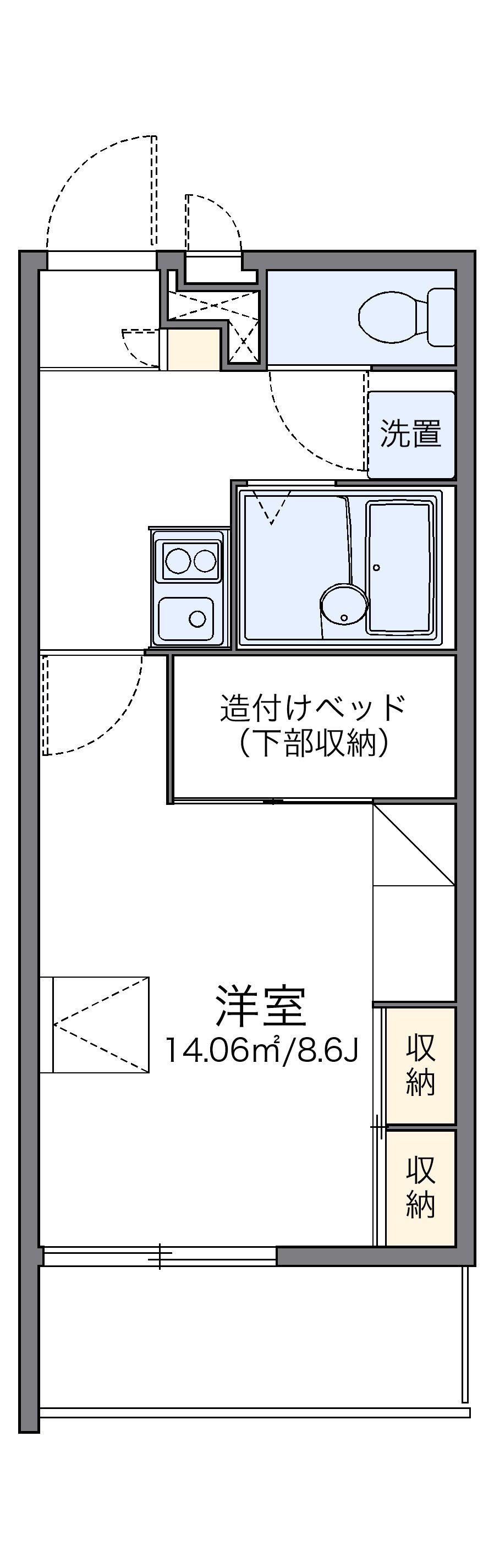 レオパレスアルモニ1番館(1K/3階)の間取り写真