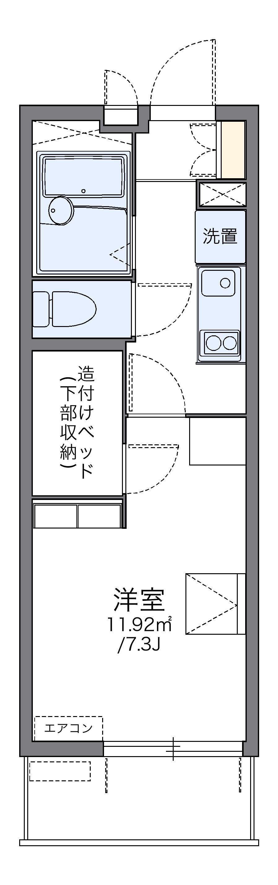 レオパレスURBAN桂坂(1K/4階)の間取り写真