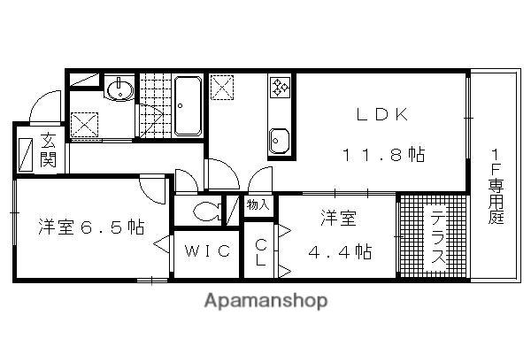 メデルコート桂(2LDK/2階)の間取り写真