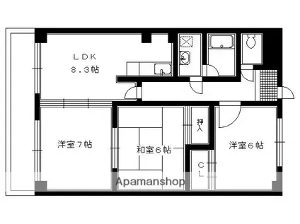 プリムローズ(3LDK/1階)の間取り写真