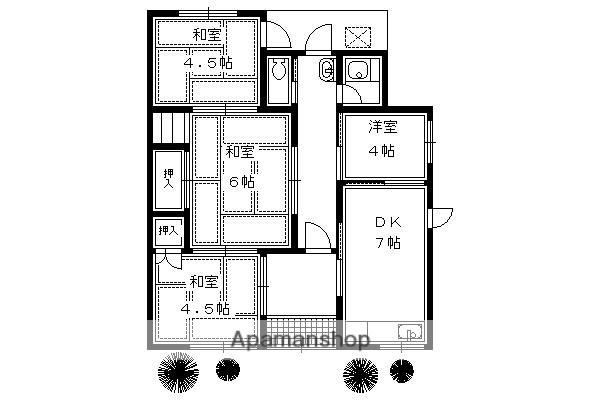 阪急電鉄京都線 洛西口駅 徒歩53分 1階建 築41年(4DK)の間取り写真