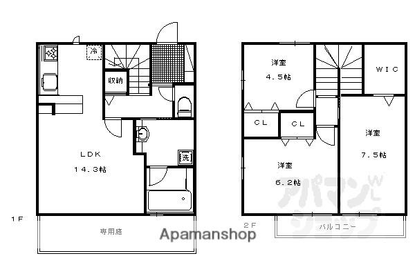 ロイヤル コントラーダ(3LDK/1階)の間取り写真