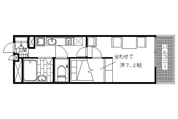 レオパレスURBAN桂坂(1K/1階)の間取り写真