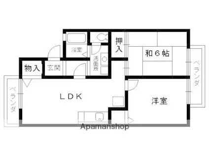セジュール桂幸(2LDK/1階)の間取り写真