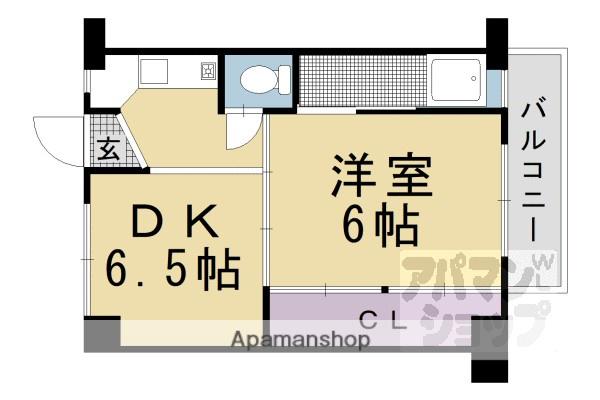 ビレッジハウス長岡(1DK/4階)の間取り写真