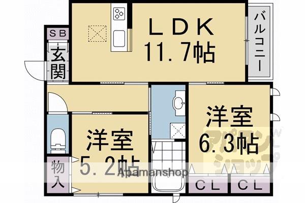 リラフォート(1SLDK/1階)の間取り写真