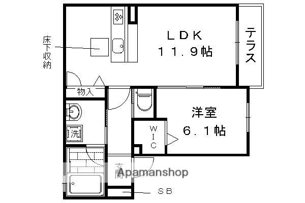 セントリヴィエ桂川(1LDK/1階)の間取り写真